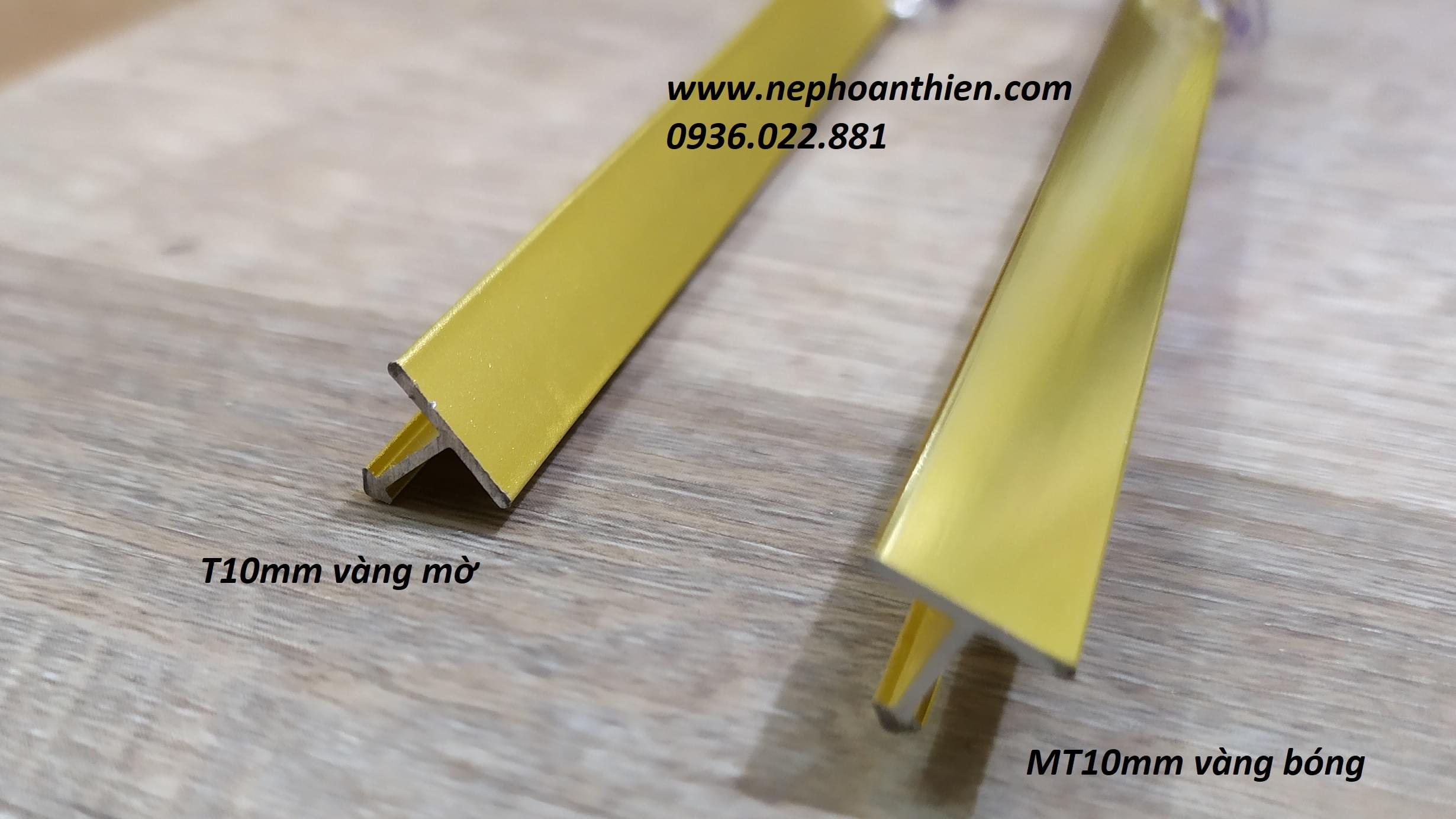 NẸP NHÔM T10A Nẹp nhôm T10A mạ màu vàng