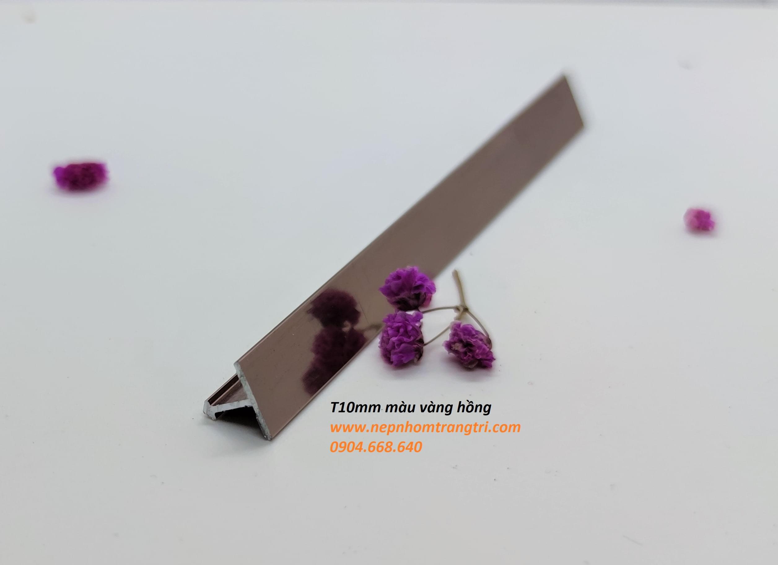 NẸP NHÔM T10A nẹp nhôm T10mm vàng hồng