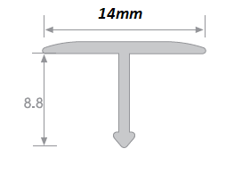 NẸP NHÔM T14mm Bản vẽ kỹ thuật nẹp T14