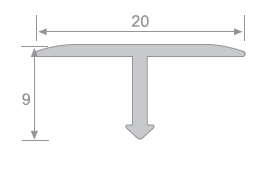 nẹp nhôm T20 bản vẽ