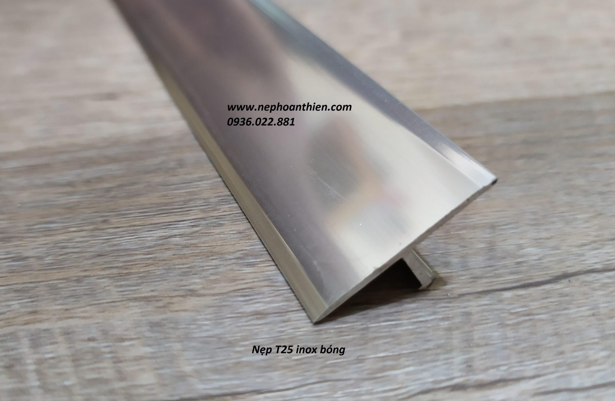 NẸP NHÔM T25mm Nẹp T25mm mạ màu inox bóng