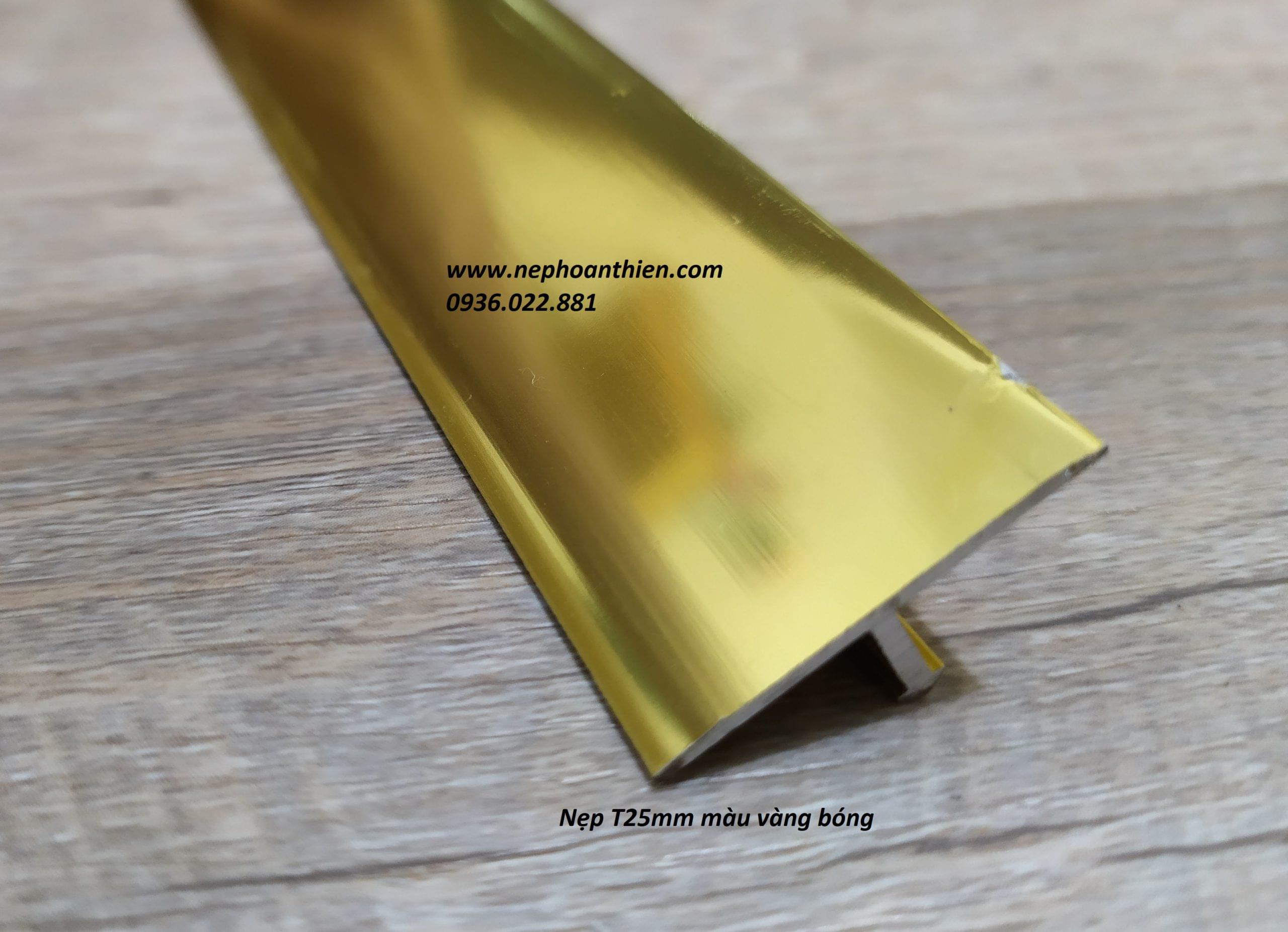 NẸP NHÔM T25mm Nẹp nhôm T25mm vàng bóng