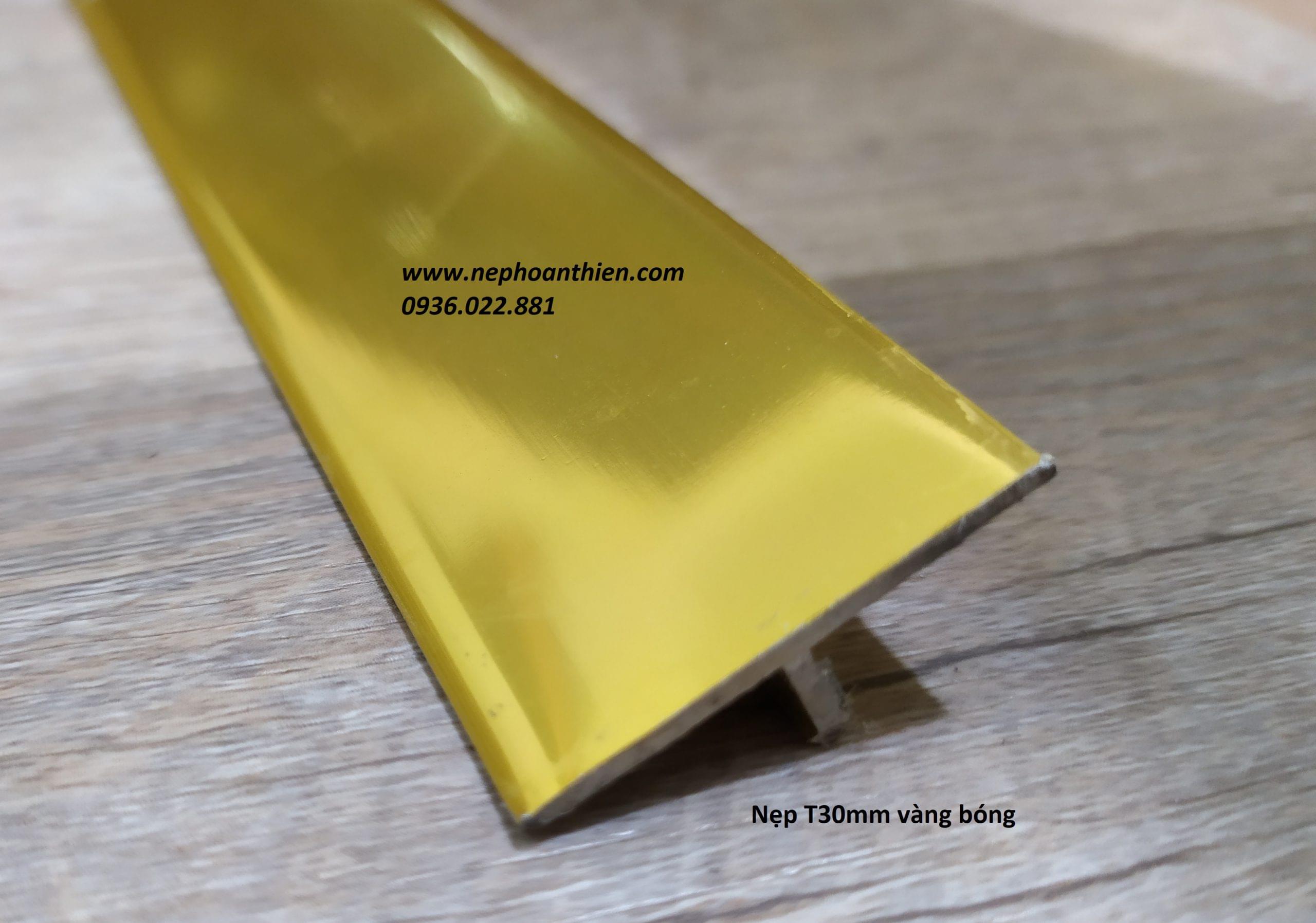 NẸP NHÔM T30mm Nẹp nhôm T30 màu vàng bóng