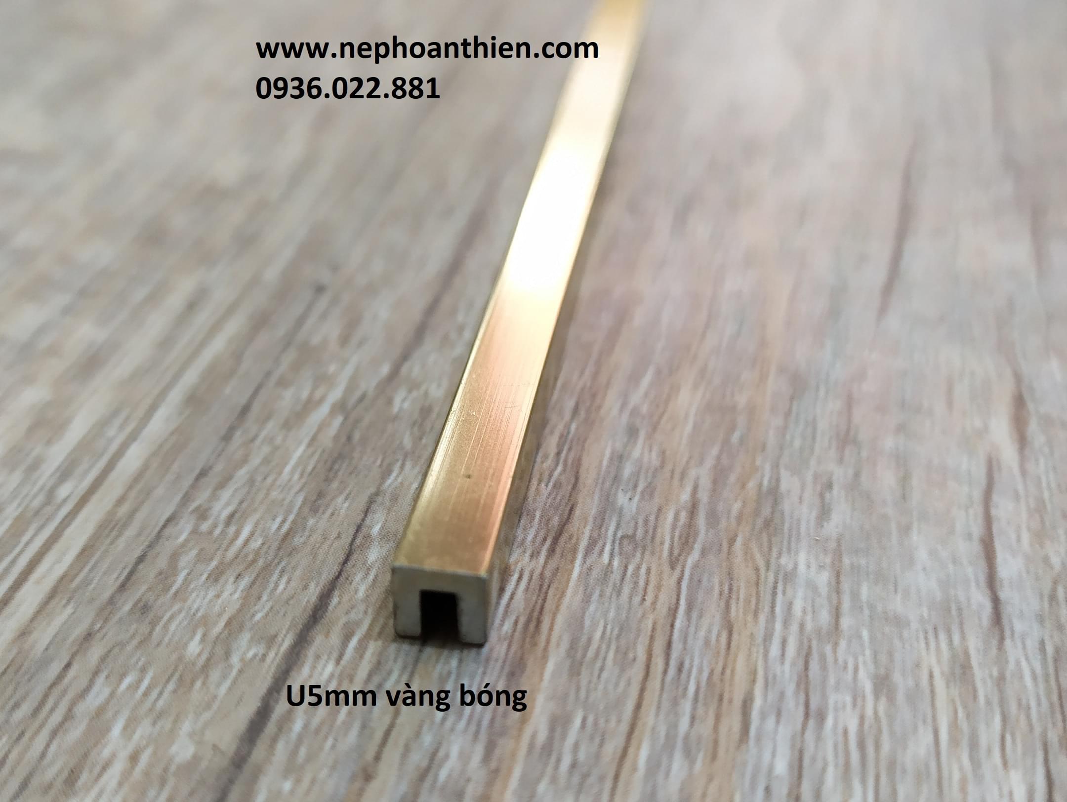 Nẹp chỉ chữ U 5mm ( HTH5.0) U5mm vang bong