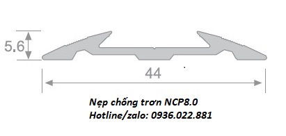 Nẹp chống trơn cầu thang ncp8 bản vẽ