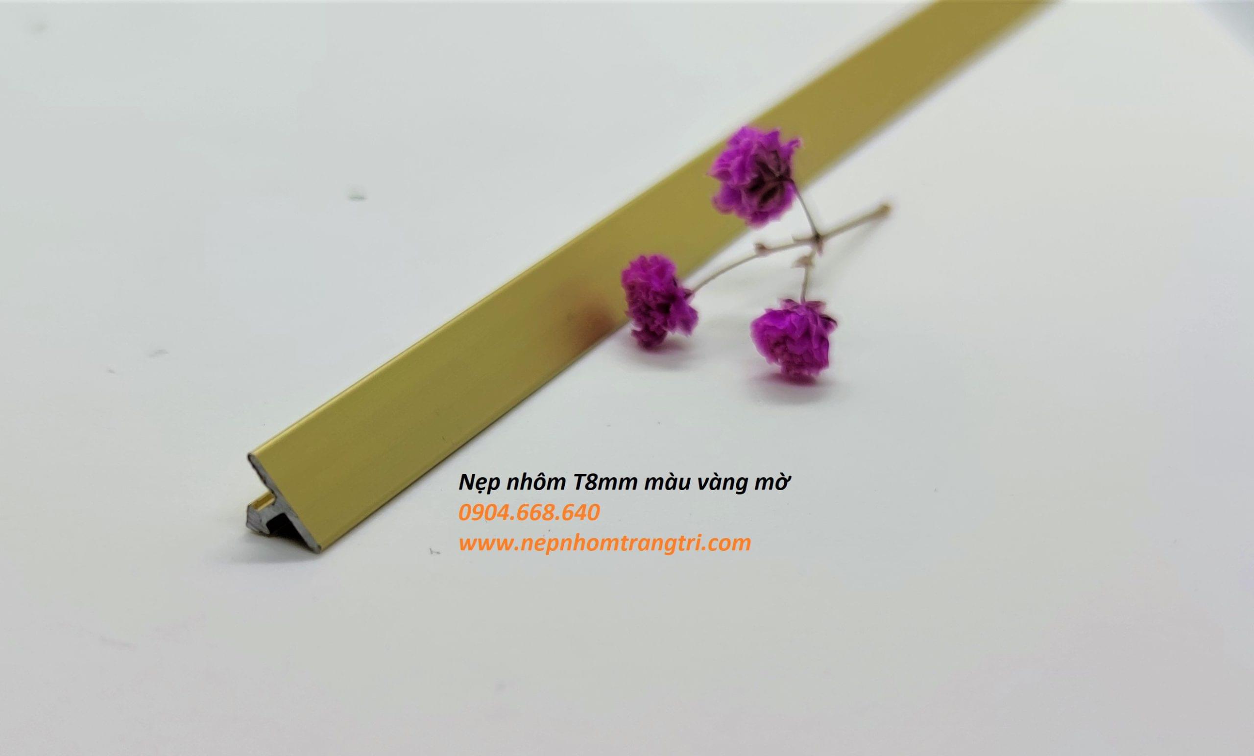 Nẹp T8mm màu vàng mờ