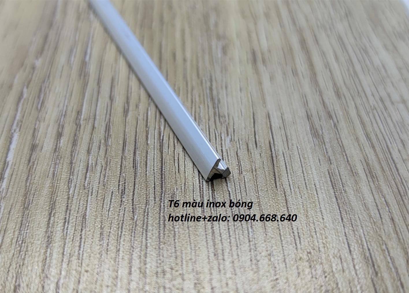 NẸP NHÔM T6mm nẹp nhôm T6 màu inox bóng