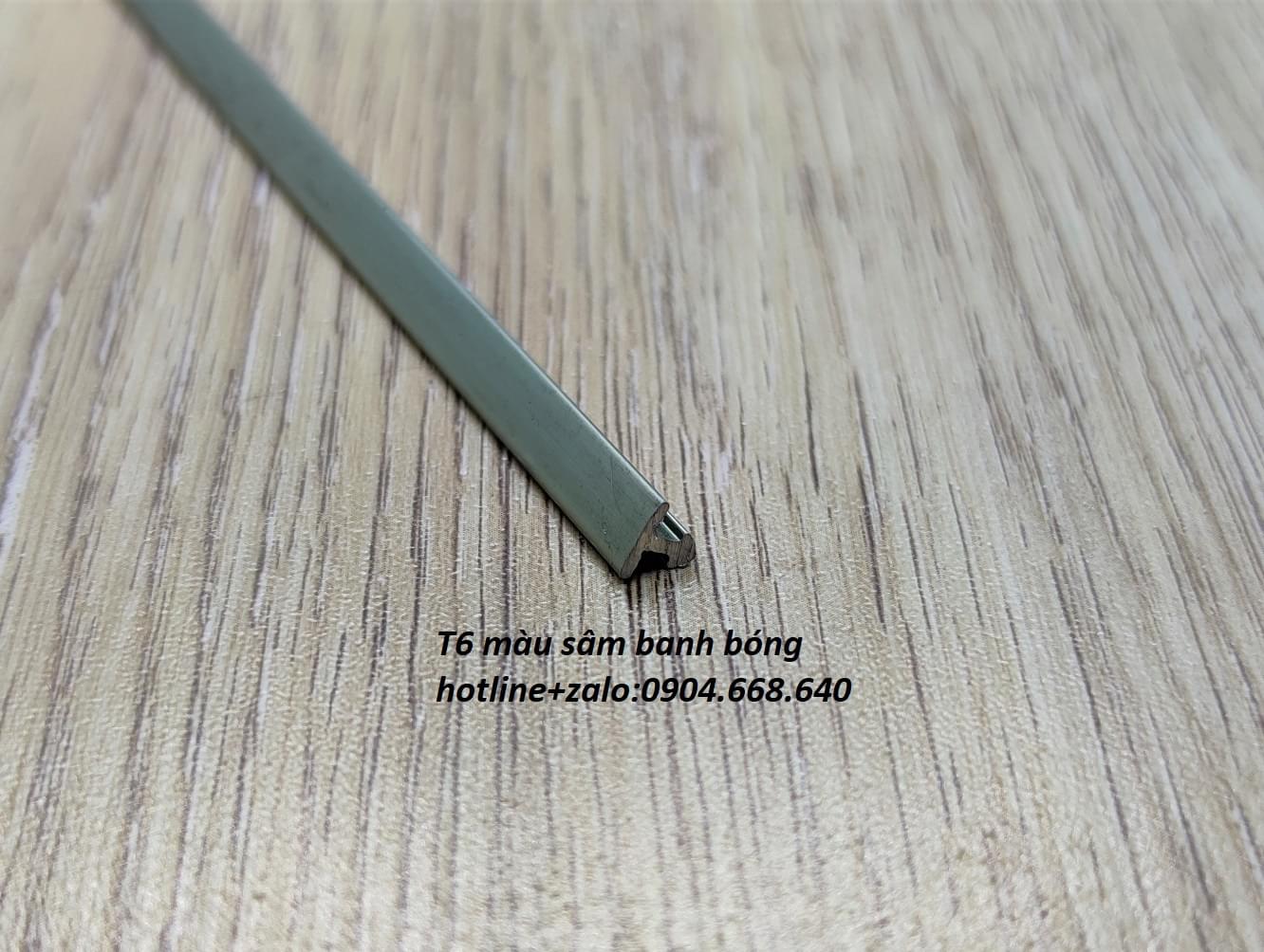 NẸP NHÔM T6mm nẹp nhôm T6 màu sâm banh bóng