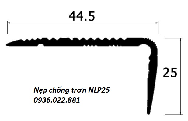 NẸP CHỐNG TRƠN CẦU THANG NLP25 Nẹp chống trơn NLP25 draw