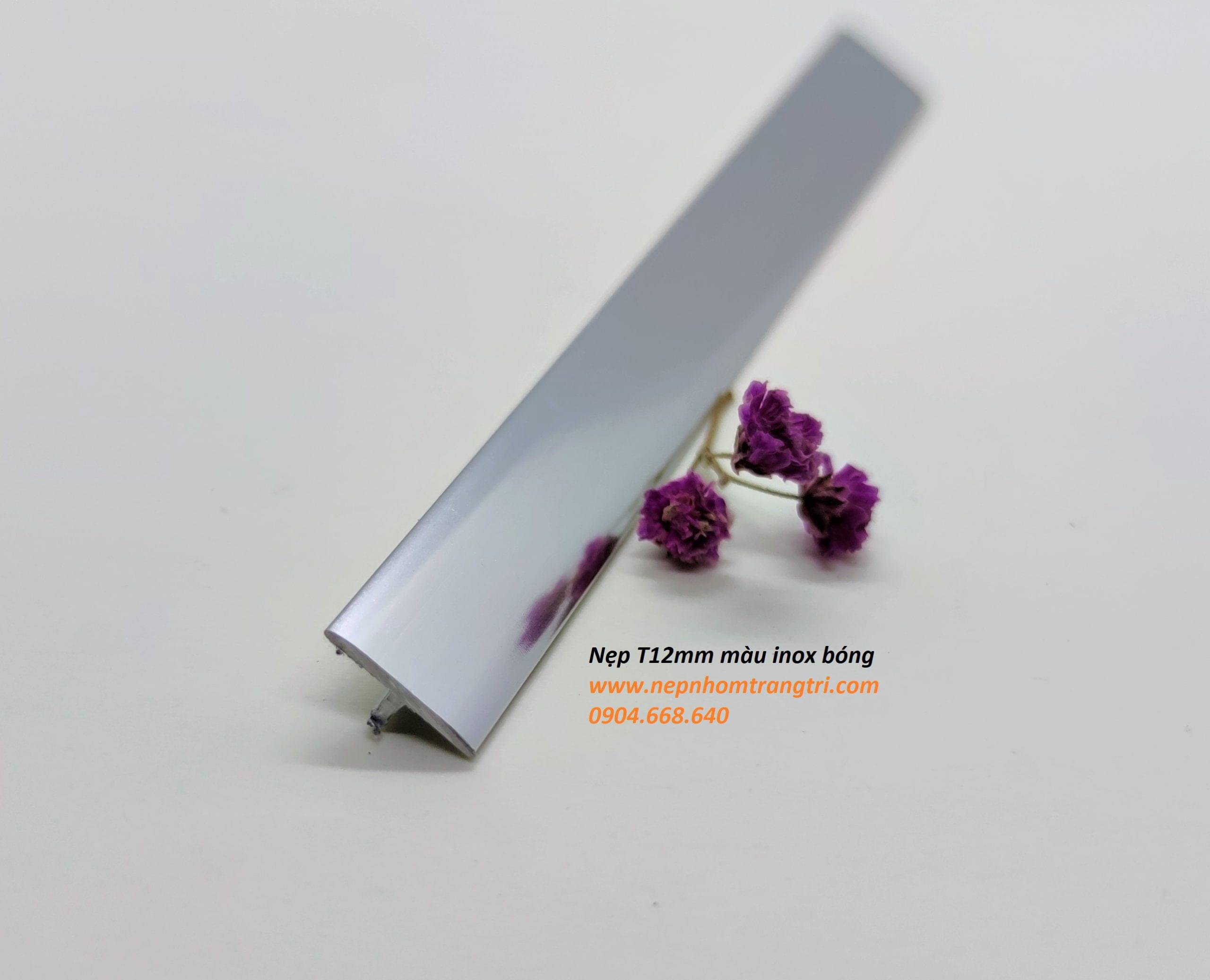 Nẹp nhôm T12 nẹp nhôm T12 màu inox bóng