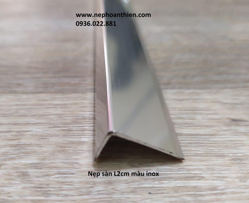 Nẹp L10x20mm màu inox bóng
