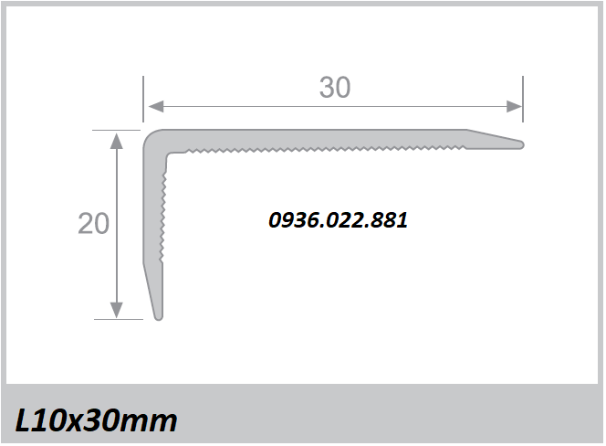 Nẹp chữ L10x30mm