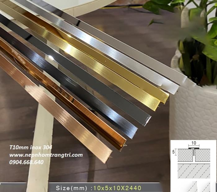 Nẹp T10mm inox 304