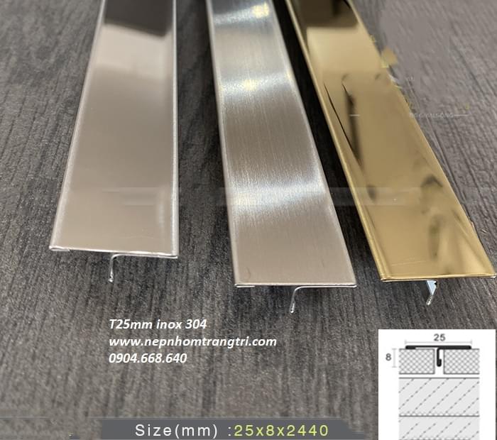 Nẹp chữ T inox 25mm