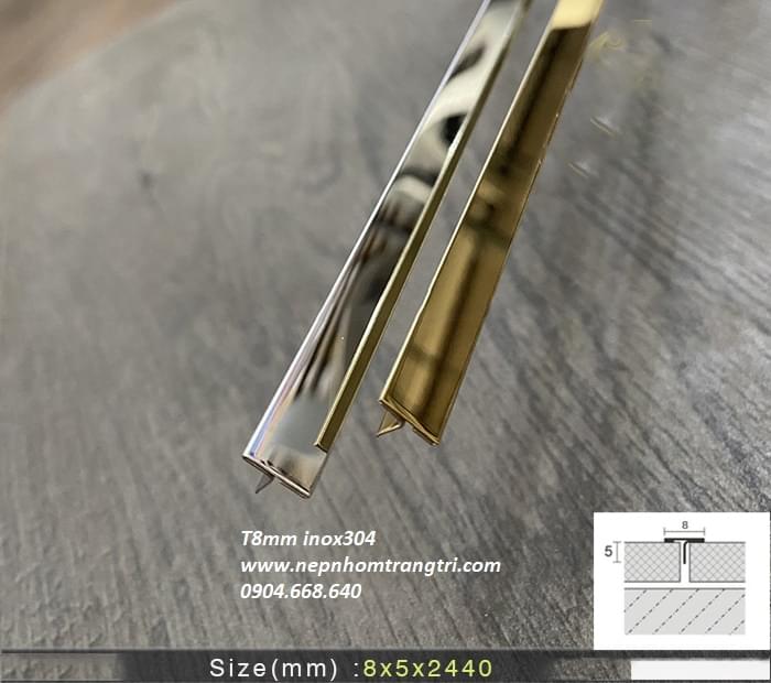 nẹp T8mm inox 304