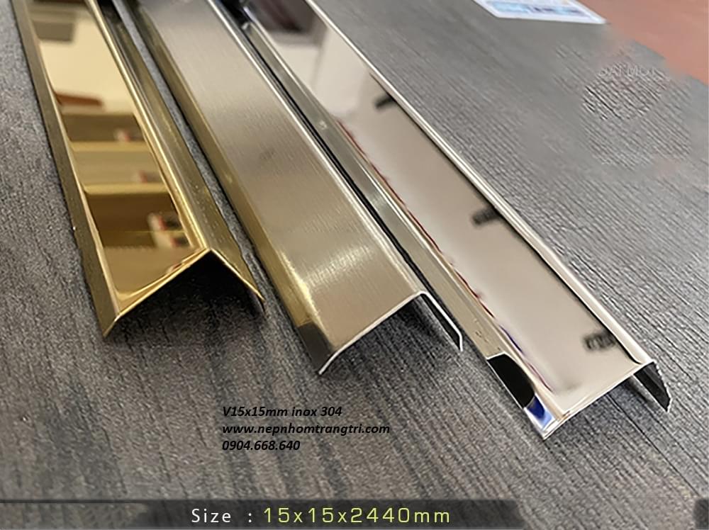 Nẹp V15x15mm inox 304