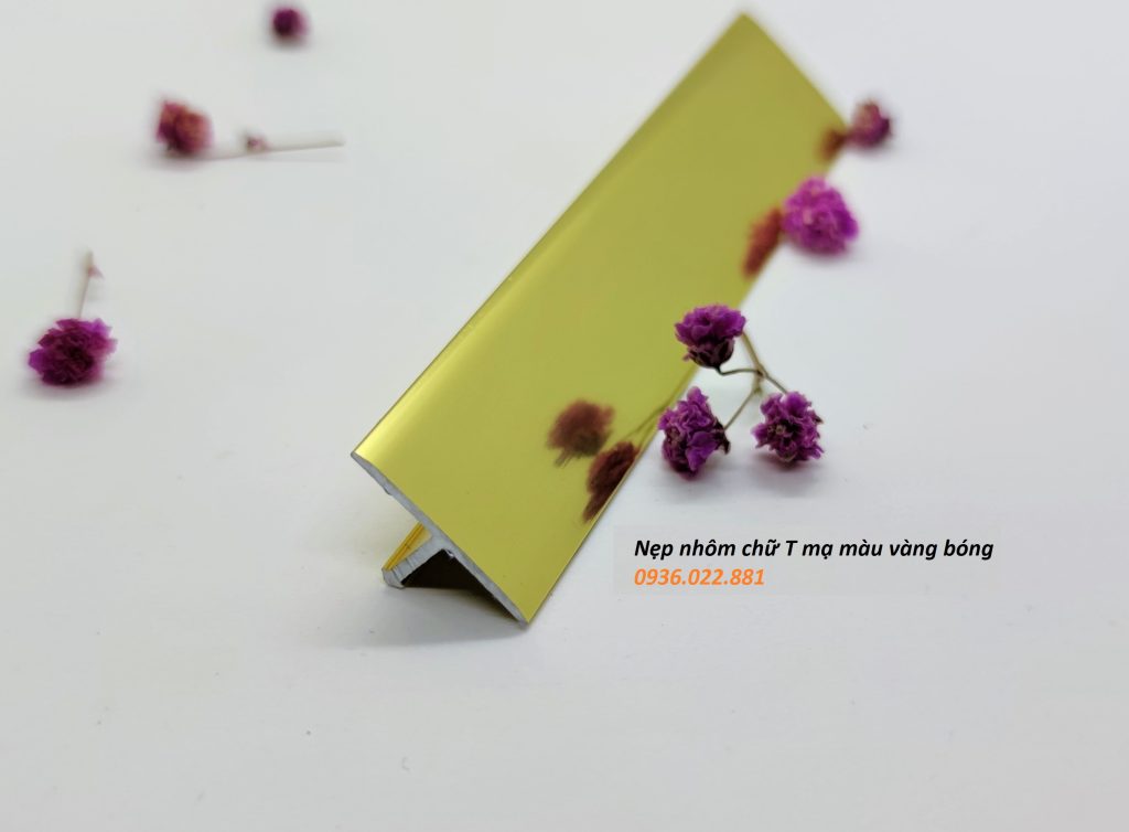 Nẹp nhôm chữ T vàng bóng